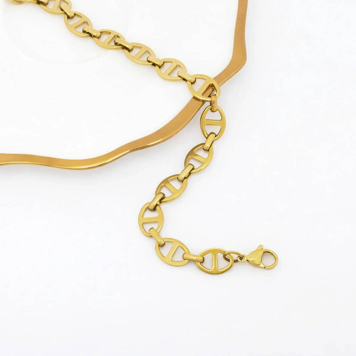 18K Gold PVD Stainless Steel Thick Oval Chain Bracelet