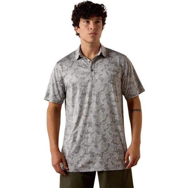 Ariat All Over Print Heathered Fitted Polo