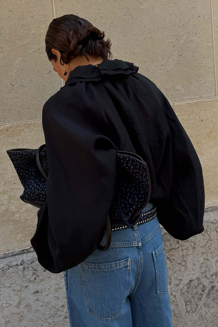 Black Ruffle Shirt
