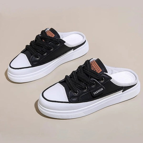 Black Slip-On Canvas Sneakers