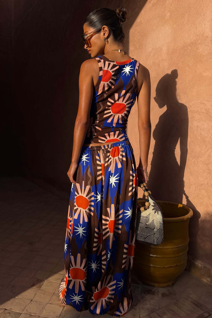Chocolate and Blue Sun Trousers