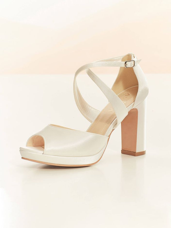 Cindy Satin Bridal Heels - Shoes - Bianco Evento
