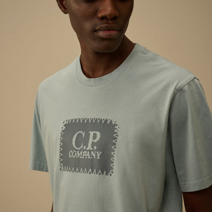 C.P. Company - Chest Print T-Shirt in Silver Blue - Nigel Clare