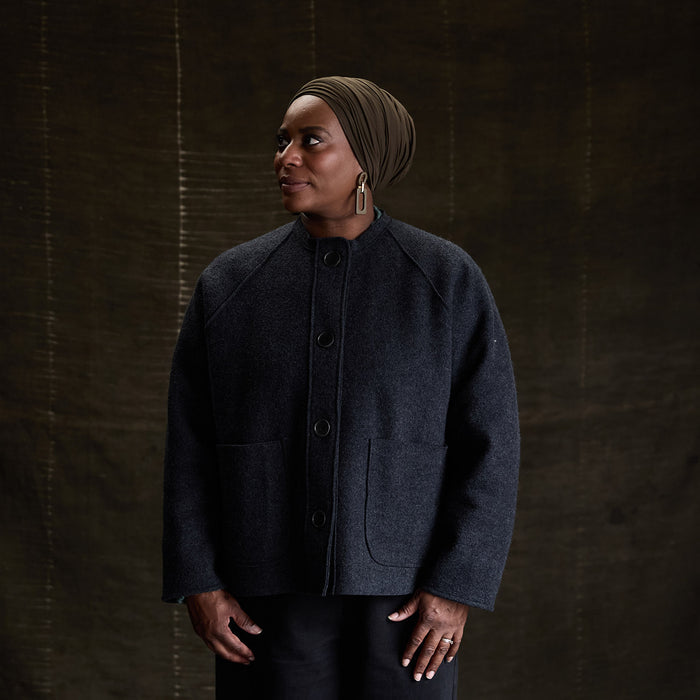 Creek Women's Jacket - Boiled Merino Wool - Anthracite