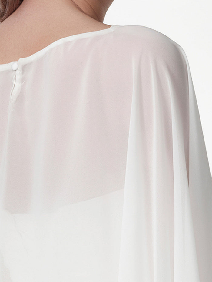 Crepe Georgette Bridal Cape - Accessory - POIRIER