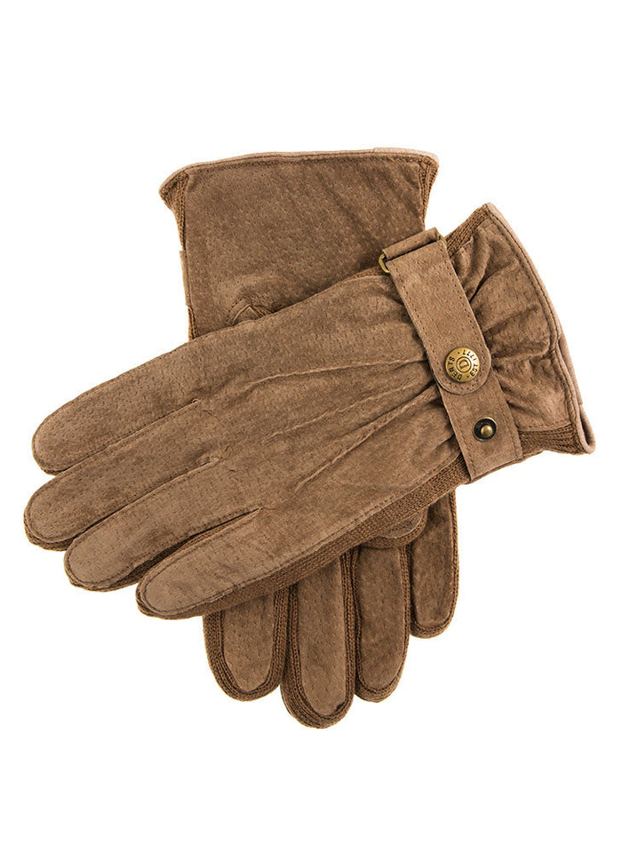 DENTS CHESTER Men's Three-Point Fleece-Lined Suede Gloves