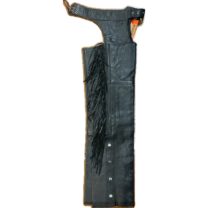 Eagle Premium Rally Leather Chaps with Fringe