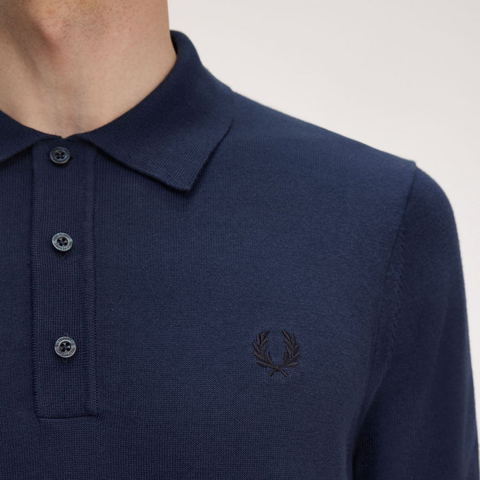 Fred Perry - Knitted Polo in Tennis Blue - Nigel Clare