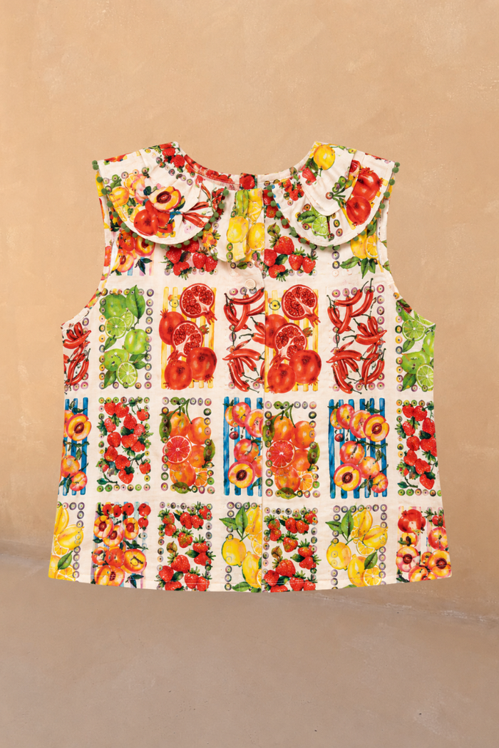 Girls Fruit Stamps Shorts Set