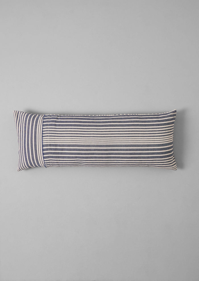 Hand Woven Stripe Bolster Cushion | Ecru/Washed Lime