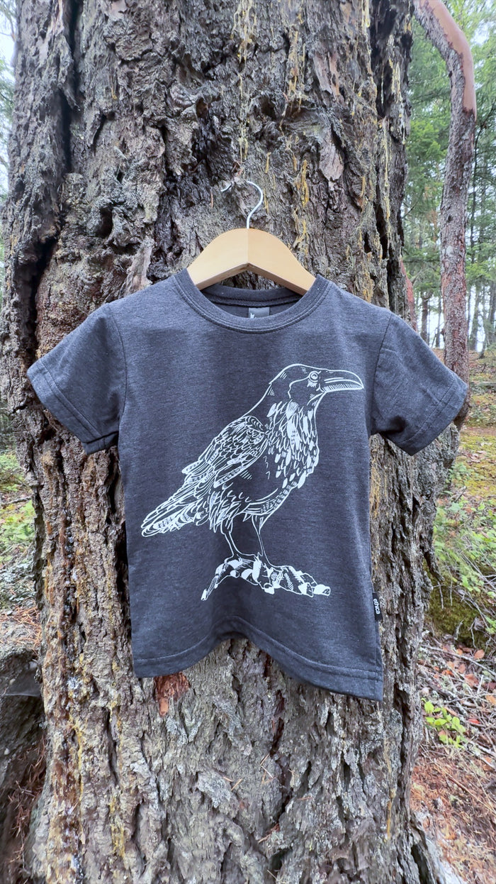 LITTLE RAVEN - Kids Eco Tee - Charcoal