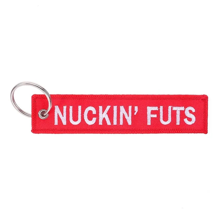 Motorcycle Key Chain - Nuckin Futs Red: Dimensions: 4