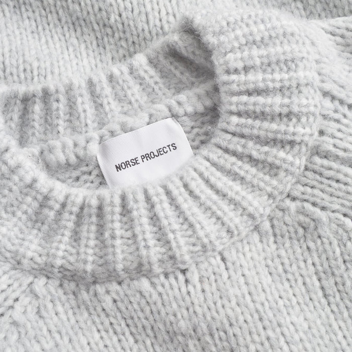 Norse Projects - Birger Wool Raglan Jumper in Light Grey Melange - Nigel Clare