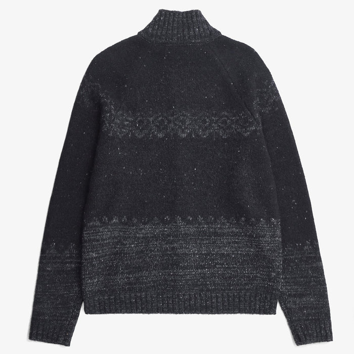 Norse Projects - Ulf Full Zip Fairisle Cardigan in Grey Melange - Nigel Clare