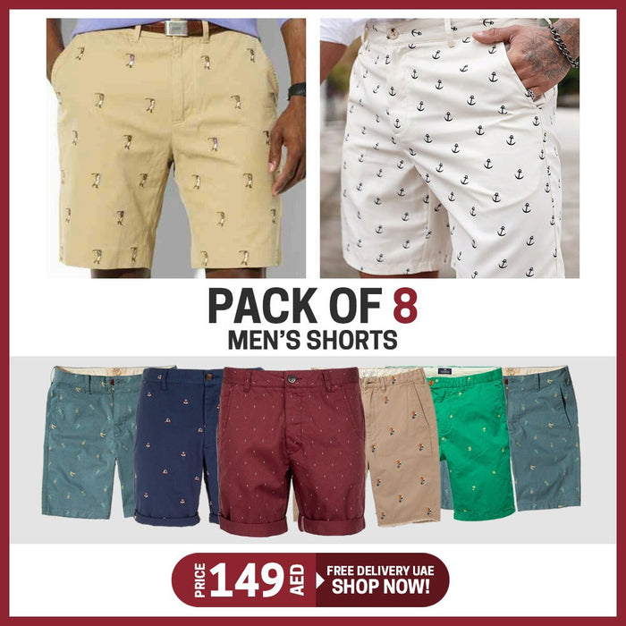 PACK OF 8 MEN'S PREMIUM SHORTS