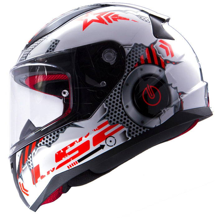 Rapid Mini Machine White: Features:
Lightweight aerodynamic shell made from LS2’s proprietary HPTT
2 shell sizes for the sm