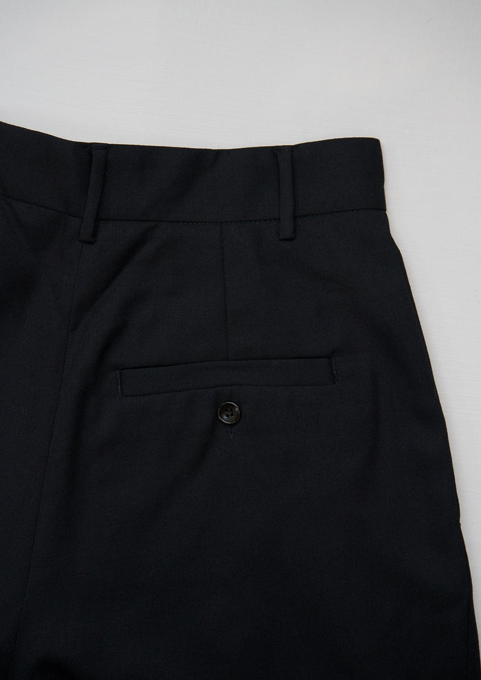 Reworn Wool Gaberdine Trousers Size 8 (499) | Black