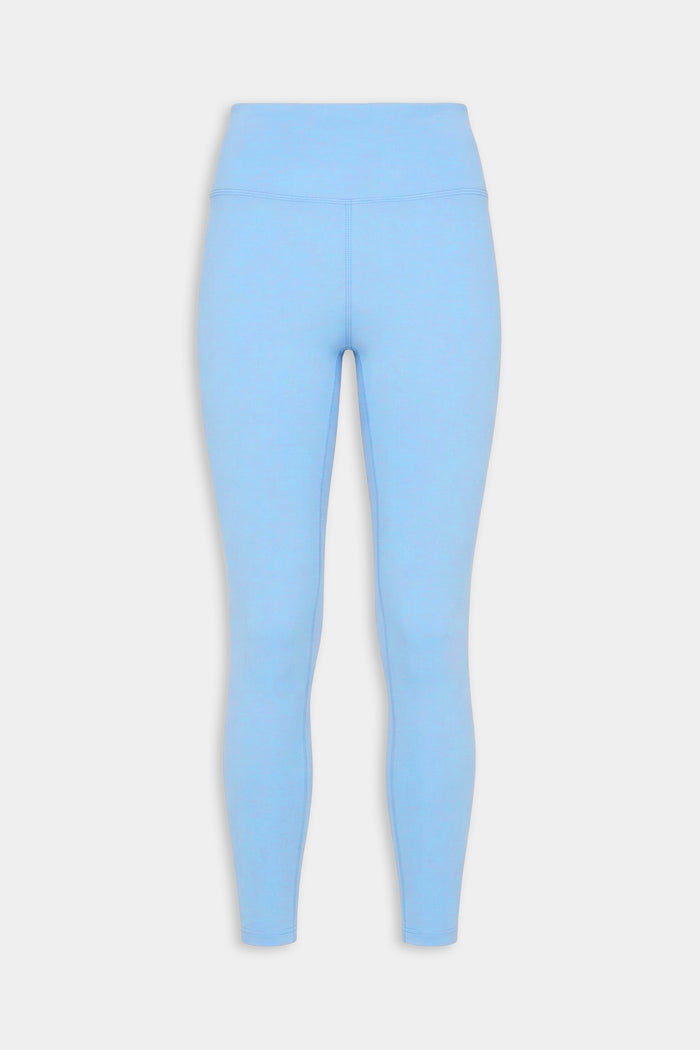 The SPLITS59 Sprint High Waist Rigor 7/8 - Skylight are light blue, high-waisted leggings made from Rigor fabric with a fitted silhouette, shown on a plain white background—ideal for any workout routine.