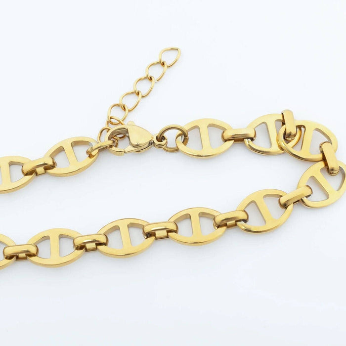 18K Gold PVD Stainless Steel Thick Oval Chain Bracelet