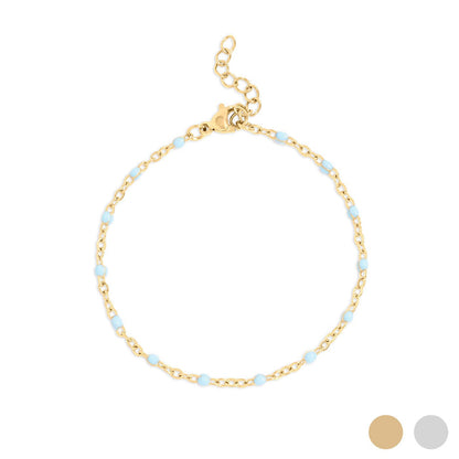18K Gold PVD Stainless Steel Turquoise Confetti Bracelet