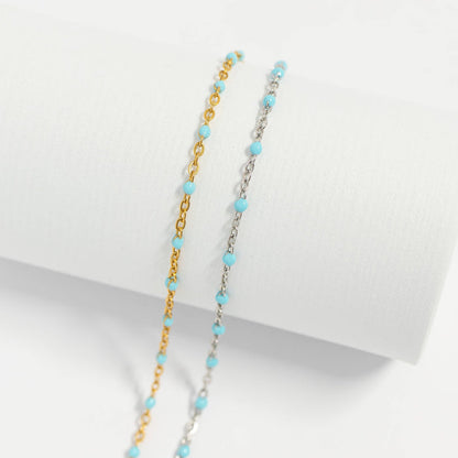 18K Gold PVD Stainless Steel Turquoise Confetti Bracelet