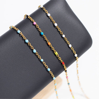 18K Gold PVD Stainless Steel Turquoise Confetti Bracelet