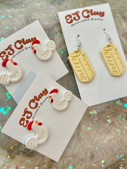 Butter clay earrings