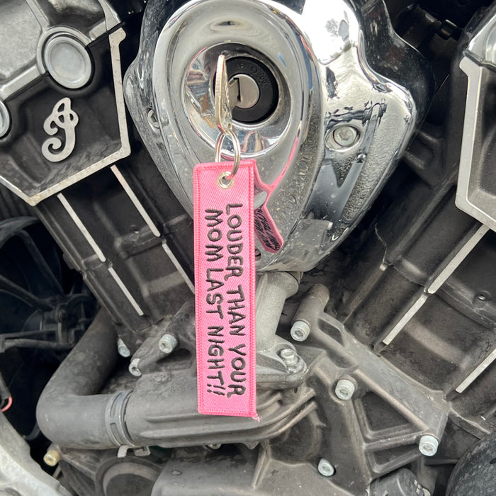 Motorcycle Key Chain - Louder Than Your Mom Pink: Dimensions: 4