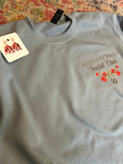 Front/back derby crewneck