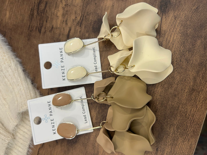Long drop neutral earrings