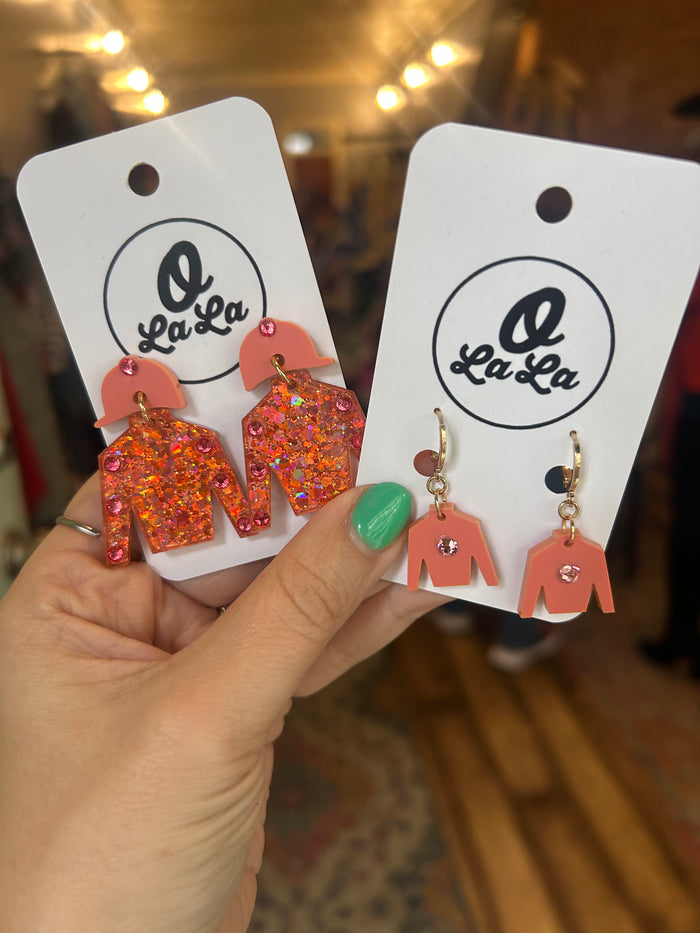 Coral derby earrings