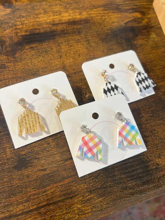 Jockey silk earrings