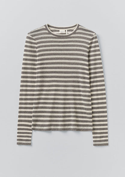 Agnes Stripe Wool Lyocell Tee | Cream/Black
