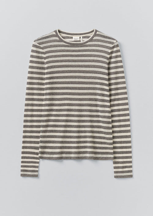 Agnes Stripe Wool Lyocell Tee | Cream/Black
