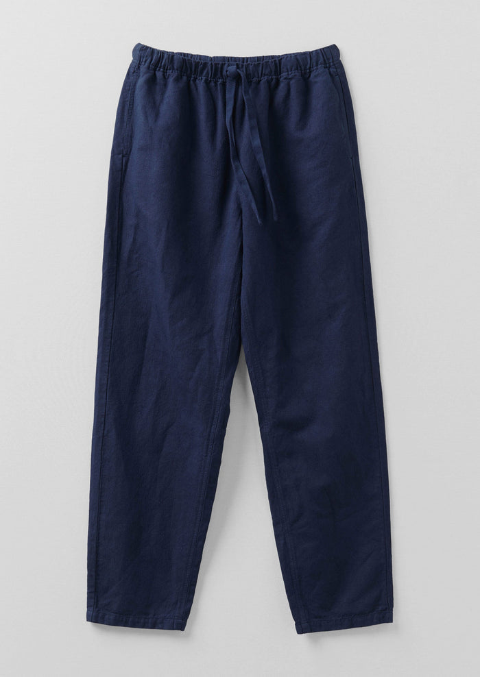 Alfie Garment Dyed Herringbone Trousers | Dark Indigo