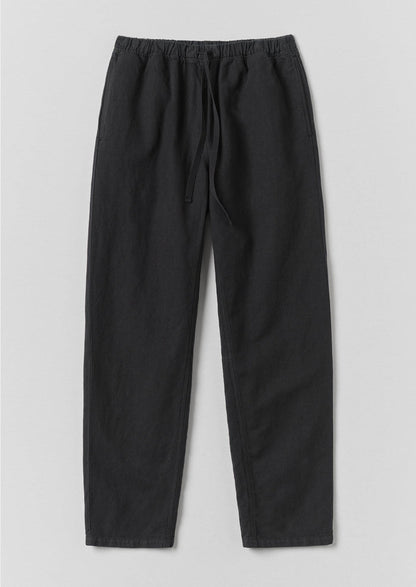 Alfie Garment Dyed Herringbone Trousers | Washed Black