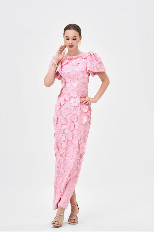 Alinda Puff Sleeve Floral Midaxi - Dress - Bariano