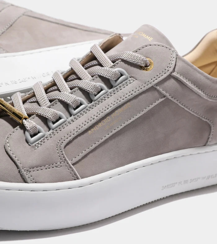 Android Homme - Venice Nubuck Trainer in Taupe Grey - Nigel Clare
