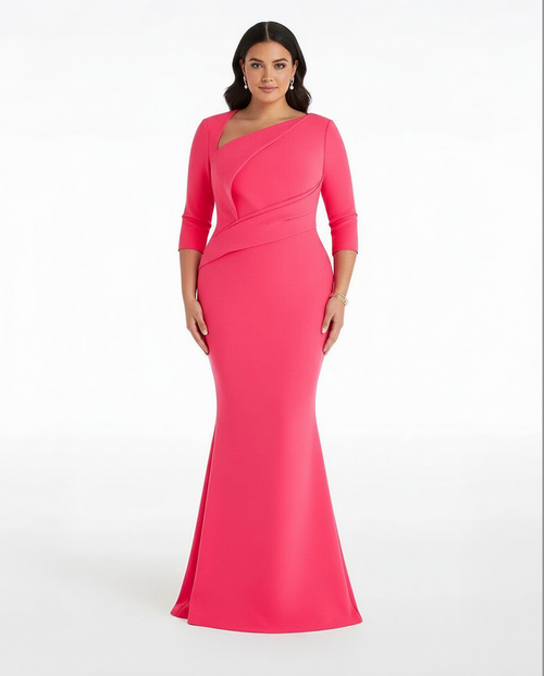 Asymmetric mermaid gown with wrap bodice – Noema-1