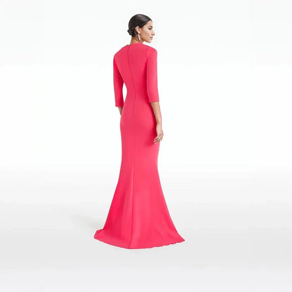 Asymmetric mermaid gown with wrap bodice – Noema-1