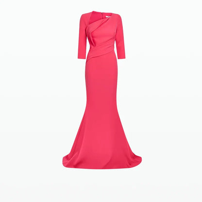 Asymmetric mermaid gown with wrap bodice – Noema-1