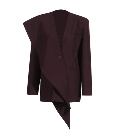 asymmetric tailored blazer with draped panel – AURA
