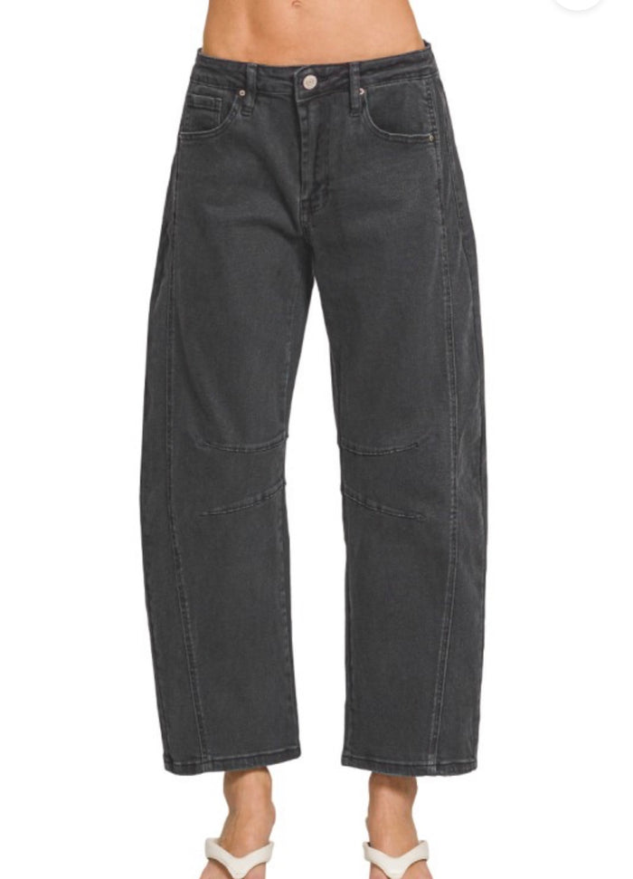 Barrel-leg Denim Pants