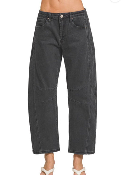 Barrel-leg Denim Pants