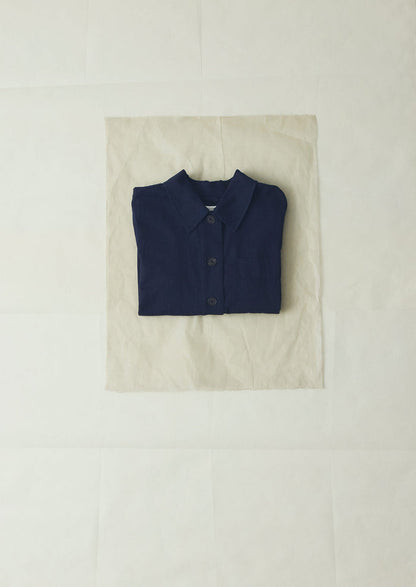 Baya Indigo Cotton Twill Shirt | Indigo