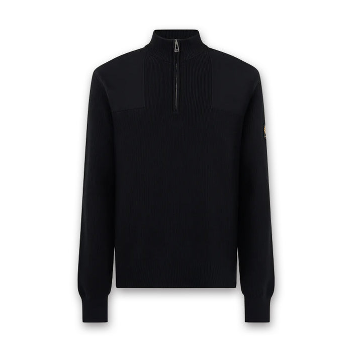 Belstaff - Commander 1/4 Zip Jumper in Black - Nigel Clare