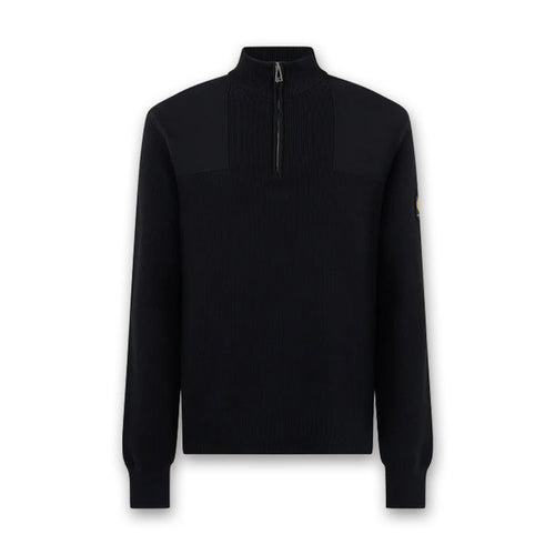 Belstaff - Commander 1/4 Zip Jumper in Black - Nigel Clare