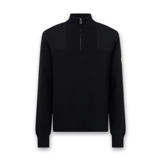 Belstaff - Commander 1/4 Zip Jumper in Black - Nigel Clare