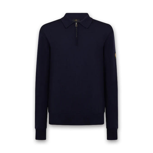 Belstaff - Kyle LS Merino Wool Polo in Dark Ink - Nigel Clare