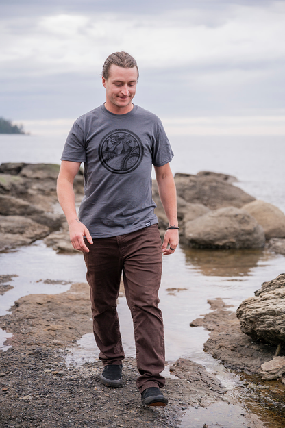 BIKE WORLD - Unisex Organic Cotton Tee - Storm Grey